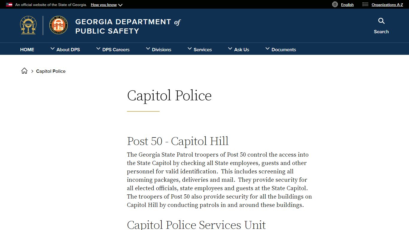 Capitol Police | Georgia Department of Public Safety